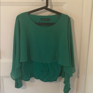 Green long sleeve blouse